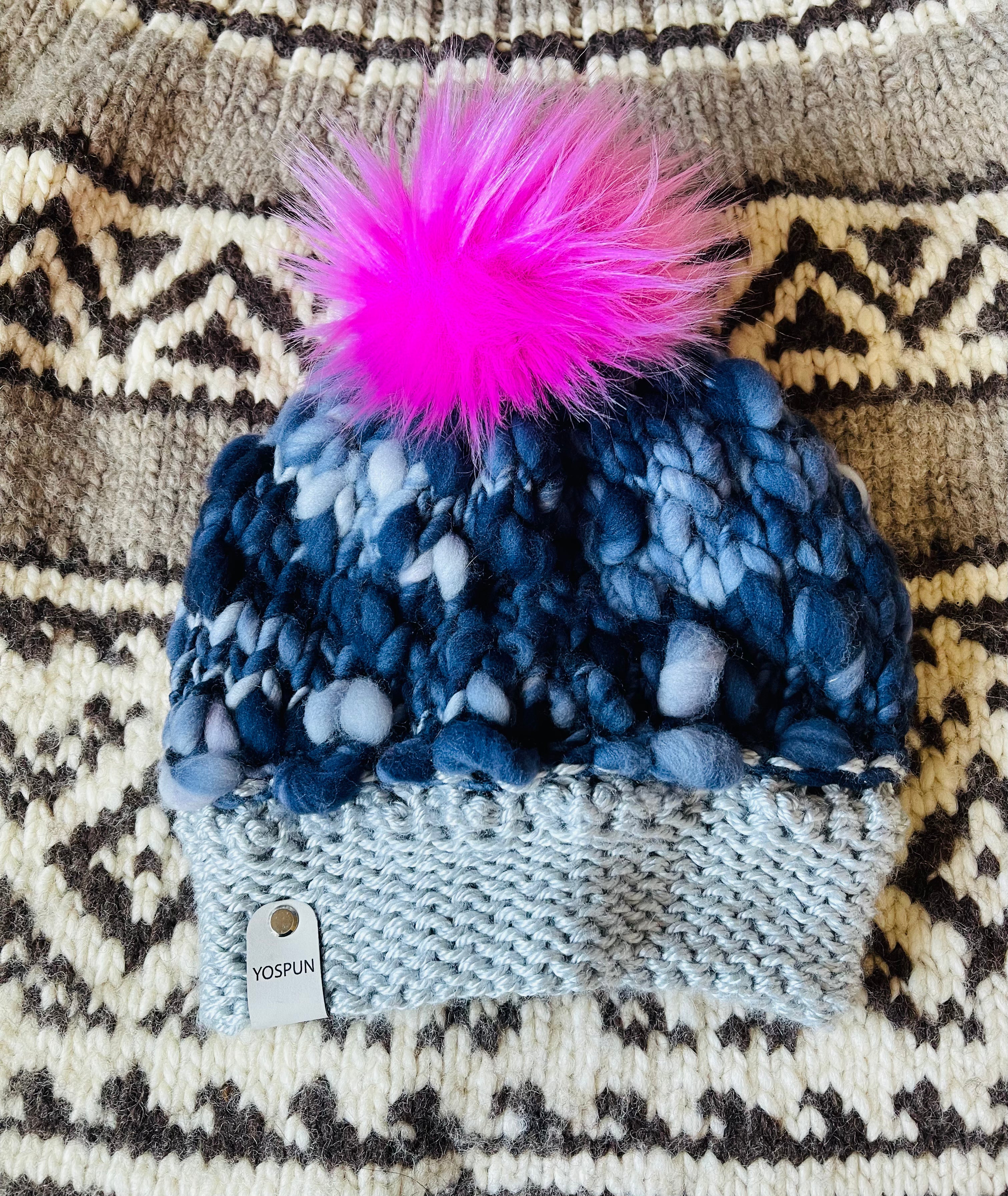 Timing with pink on top Beanie