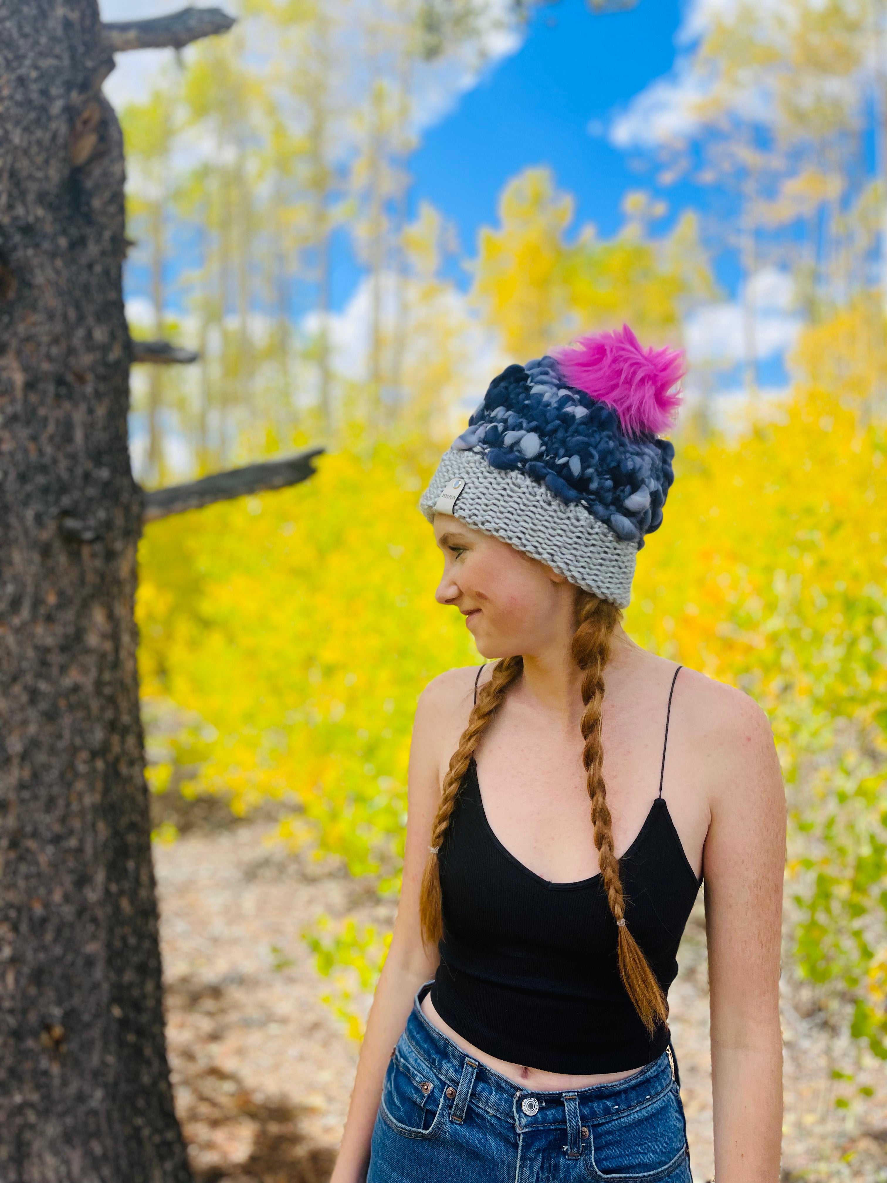 The Touch of Navy in the Name of Pink Beanie